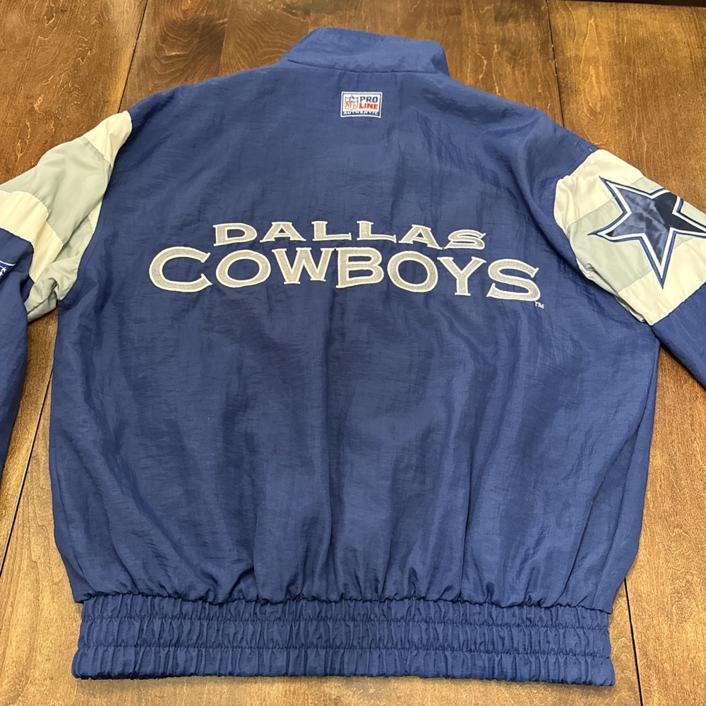 Vintage 90s Dallas Cowboys Logo Athletic Pro Line Jacket Large NFL Blue